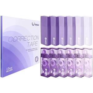Set of 3 Pack, Unjoo White Correction Tape, Easy To Use Cute Applicator for Instant Corrections, For school, Office Workers (Gradient Purple, 5M/196" x 0.2",12pack)