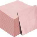50 Pieces 2-ply Light Pink Napkin Disposable Cocktail Napkins Beverage Napkins Dessert Napkins Paper Napkins for Wedding Birthday Party Paper Dinner Napkins