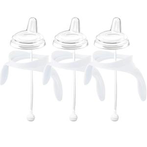 Spout Sippy Cup Conversion Kit for Philips Avent Anti-Colic Baby Bottles, Soft Straw Top and Weighted Straw Transition Kit with Handles, Pack of 3