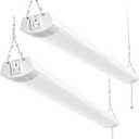 hykolity 4FT 70W LED Shop Light Linkable, 8000lm(300w Equivalent), 5000K Utility Shop Lights for Garages, Workshops, Basements, Hanging or FlushMount, with Power Cord and Pull Chain, ETL,White, 2 Pack