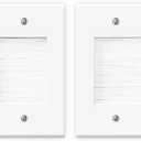 VCELINK 2 Gang Brush Wall Plate, Cable Pass Through Wire Hider for Cable Management, Ethernet Cables, HDMI Cables and Home Theater Systems, 2 Pack (White)