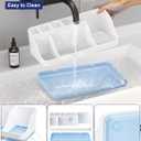Bathroom Counter Organizer and Storage, 7 Slots Detachable Toothbrush Holders for Bathrooms, Anti-Slip Electric Toothbrush and Toothpaste Holder Countertop Vanity Organizer Accessories for Adults Kids