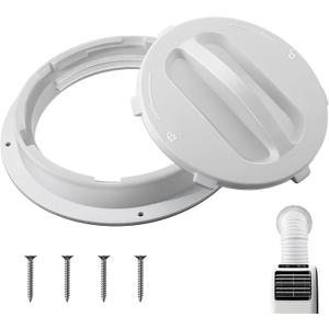 Wall Mount Connector for Portable Air Conditioner Exhaust Hose Vent, 6 Inches AC Hose Compatible, Includes Off Season Cover Plug and Sealing Ring, Good Sealing, Durable Material, Easy Installation