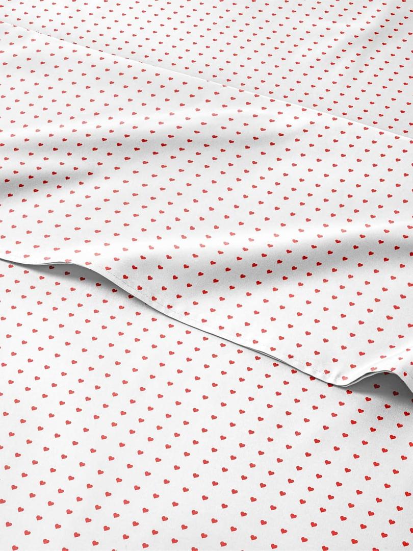 Kids Twin Size Hearts Bed Sheets - 3 Piece Heart Shaped Sheet Set - Ultra-Soft, Cute & Cozy - Comfy, Breathable & Machine Washable - Easy-Care & Wrinkle Free Bed Set for Boys, Girls, Teens & Toddlers