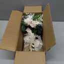 GLIDLION Wedding Bouquets Large for Bride Bridesmaid,White Champagne Artificial Roses Flowers for Wedding Church Decoration (9.5in)