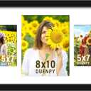 DUENPY 12x28 Collage Picture Frames Display One 8x10 Inch and Two 5x7 and Two 4x6 Photos Collage Wall Decor Wall Hanging or Tabletop Black