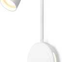 LED Wall Mounted Reading Light, Book Light for Reading in Bed with Touch Control, 5 Dimmable, USB Output, Night Light & Timers Function, Flexible Gooseneck Headboard Bed Lights (White)