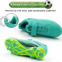 RUNIC Kids Soccer Cleats for Boys and Girls - Small and Big Kid Athletic Outdoor Football Shoes - Firm Ground - Hook and Loop Closure - Black/Gold