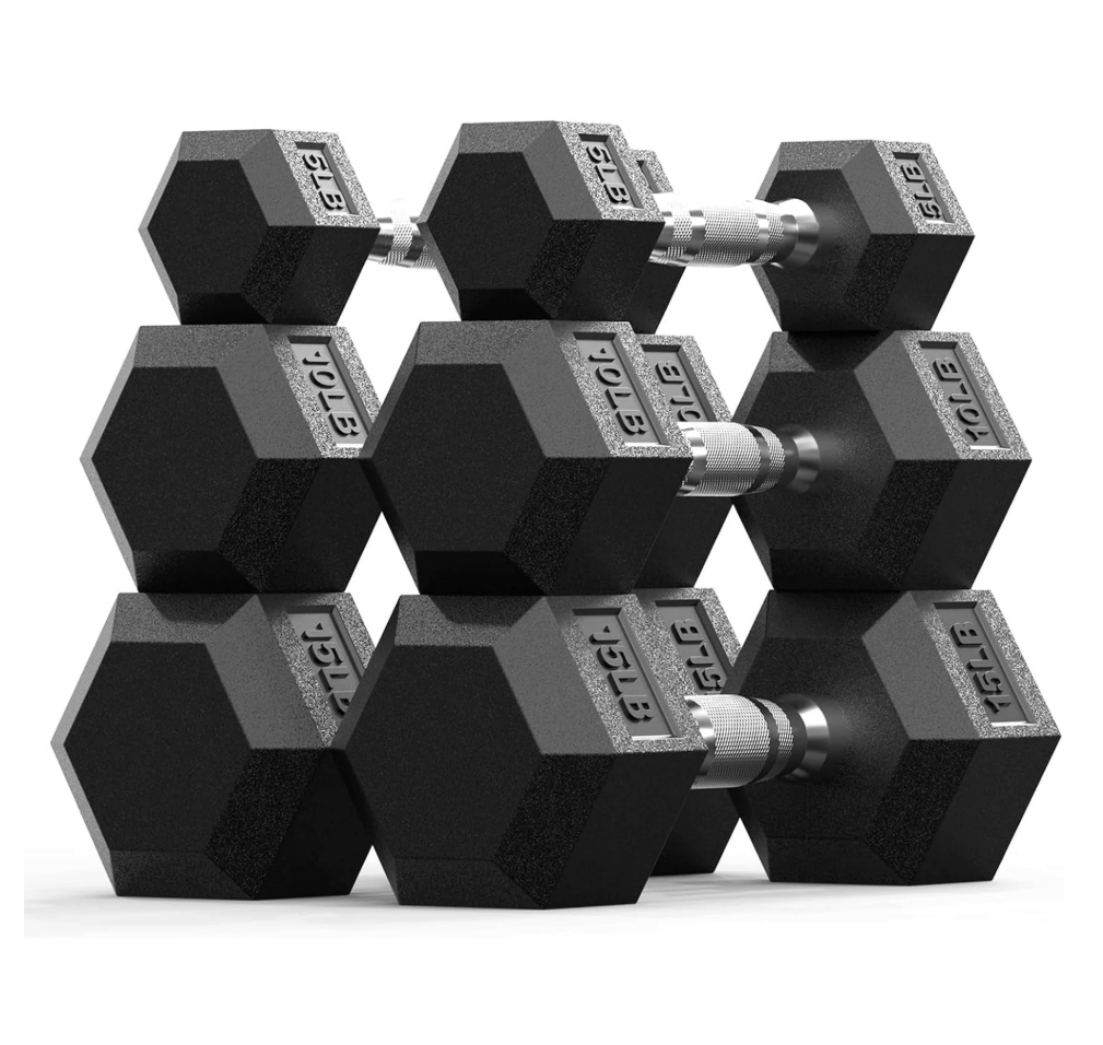  Dumbbell Set – Pairs of 5lb, 10lb, 15 lb Free Weights for Home Gym, Full-Body Workout, Non-Slip Grip, Space-Saving Design, Ideal for All Fitness Levels