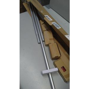 3/4 Inch Bay Window Curtain Rods, USFOOK Telescoping Silver Curtain Rods for Bay Windows 36 to 72 Inches (Center Rod), 20 to 36 Inch (Side Rods), Translucent Finials