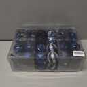 100PCS Christmas Ball Ornaments, Assorted Shatterproof Christmas Tree Decorations, Seasonal Decorative Hanging Baubles Decor Set for Xmas/Holiday/Party, Glitter&Painting Ornament Set (Navy Silver)