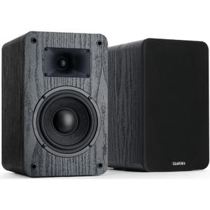 Bookshelf Speakers 40W×2 Power, 5" Woofer & 20mm Silk Dome Tweeter Stereo Speakers, Enhanced Vocal Clarity, 4 Ω, Passive Speakers for Home Audio, Receiver or Amplifier Required