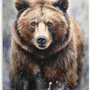 Kunstorner Bear Decor Bear Art Wall Decor Rustic Woodland Bears Paintings Canvas Decor for Bedroom and Living Room (16"X24"X1 Panel)
