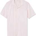 Amazon Essentials Men's Vacation Cotton Button-Down Short Sleeve Resort Shirt (Pink, XL)