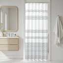 jinchan Small Stall Shower Curtain 36x72 inches Grey and White Modern Farmhouse Striped Waterproof Fabric Shower Curtains for Bathroom with 7 Hooks Machine Washable