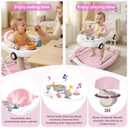 Baby Walker, 5-in-1 Baby Walker for Boys and Girls with Bouncer, Removable Footrest, Music, Foldable & Adjustable Speed Wheels Activity Walker for 6-18 Months Toddler Infant(Pink)