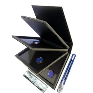 Strong 4 Layers Empty Magnetic Palette Book Palette+1pcs Makeup Depotting Spatula+50pcs Round Metal Stickers+50pcs Square Metal Stickers