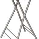 Lavish Home Folding Stool - Backless 24-Inch Stool with 225lb Capacity for Kitchen or Rec Room - Portable Indoor Counter Bar Stools (White)