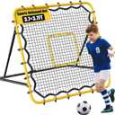 3.7×3.7FT Soccer and Baseball Rebounder Net,Volleyball Rebounder,Pitch Back Net,Multi-Sport Training Rebound Net,with Pitching Target,Adjustable Angles