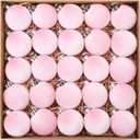 Sea Team 25-Pack Flocked Velvet Cloth Christmas Tree Ball Ornaments Set, Hanging Velour Baubles, Shatterproof Plastic Decorations for Xmas Tree, Wreath, Garland, 60mm/2.36 Inches, Pink