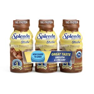 SPLENDA Diabetes Care Shakes - Meal Replacement Shake, 8 Fluid Ounces Per Bottle (Milk Chocolate, 6 Pack), BB 27 Aug 2025
