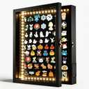 LED Pin Display Case with Openable Door, Pin Board Display for Wall or Tabletop, EasyAccess Collectible Pin Board for Collectors 16x12 Black