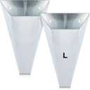 Mumufy 2 Pcs Large Galvanized Steel Poultry Restraining Cones Flat Back Funnel Cone, Up to 12 Pounds, Chicken Killing Cone for Butchering Chicken Birds Turkeys, Easy to Clean (Silver)