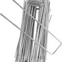 6 Inch Garden Stakes, 50 Pack Landscape Staples Anti-Rust 11 Gauge Galvanized Ground Stakes Pins for Yard Fabric, Lawns, Weed Barriers, Landscape Fabrics, Irrigation Hose