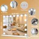 ROLOVE 23"x18" Hollywood Vanity Mirror with Lights, 15 Dimmable LED Bulbs, led Makeup Mirror with 3 Color Modes, Lighted Vanity Mirror for Tabletop or Wall-Mounted