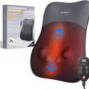 Back Massager, Ultrathin Rolling Up and Down Back Massage with Heat 4D Kneading & Red Light Therapy for Pain Relief Deep Tissue,Shoulder Massager Gift for Men Women Parents Relaxation at Office Car (Black)