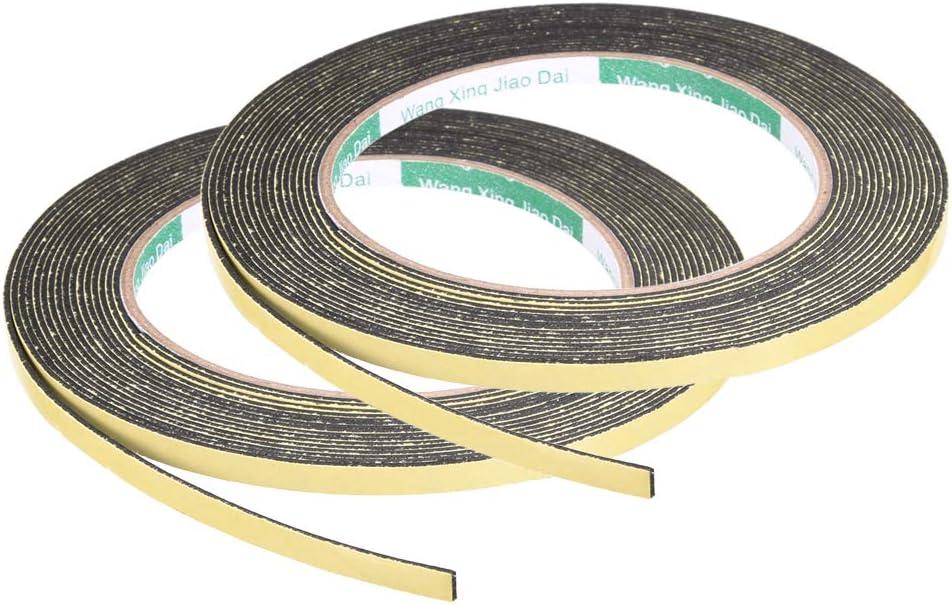 uxcell Sealing Foam Tape 5mm Wide 1mm Thick 5m/16.4ft Long, Self Adhesive Weather Strip for Window Door Insulation, Pack of 2