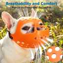 BARKLESS Short Snout Dog Muzzle, Soft Silicone Flat Faced Muzzle for French Bulldog Shih Tzu and Pug for Biting Chewing Licking and Grooming, Allows Panting, S