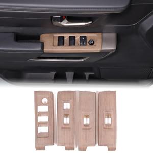 Aunginsy Car Door Window Glass Lift Button Panel Trim Cover Compatible with Toyota Tundra/Sequoia 2022-2026, Car Front and Rear Doors Armrest Window Control Switch Decorative Frame Sticker Accessories