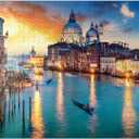MyPuzzle Grand Canal with Gondola At Sunset Venice Italy - Premium 1000 Piece Jigsaw Puzzle for Adults