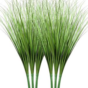 Vlorart 33" Artificial Plants 6 Pack Onion Tall Grass Greenery, Faux Fake Grass Shrubs Plant Flowers Wheat Grass for House Home Indoor Outdoor Office Room Gardening Indoor Dcor-Green