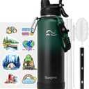 Swigina Insulated Water Bottle with Silicone Boot (36hrs Cold/18hrs Hot) - DIY Stickers, [2-in-1 Lid], BPA Free, 40 oz