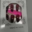 30Pcs Valentines Press on Nails Medium Almond Fake Nails Press ons Red Sparkling Designs False Nails Tip Red Glitter Full Cover Black Heart Rose Flower Glossy Artificial Stick on Nails for Women