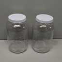 1 Gallon Glass Jar With Lid  2 Pack Large Glass Jar With Airtight Metal Lids - USDA Approved BPA-Free Dishwasher Safe, Wide Mouth Sun Tea Jar, Gallon Mason Jar for Storage, Fermenting, And Brewing