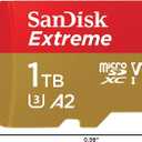 SANDISK 1TB Extreme microSDXC UHS-I Memory Card with Adapter - C10, U3, V30, 4K, 5K, A2, Micro SD Card- SDSQXAV-1T00-GN6MA