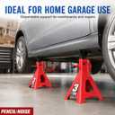 Car Jack Stands 3 Ton (6,000 LBs) Capacity, Adjustable Height and Double Locking, Extra Reinforced Car Lifting Stand, 2 Pack(Red)