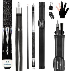 HomeSeason Pool Cue Stick 58" Billiard Cue Sticks Nylon Thread Grip Professional Low Deflection Pool Sticks