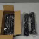 Anbte 4pcs Folding Table Leg Extenders, 2 Levels Adjustable Height Rise Up to 5.3 in, Heavy Duty Steel Table Risers for Straight and Bent Legs, Reduces Stooped Work, Black