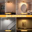 ChangM Bathroom Vanity Light Fixtures 4-Light, Brushed Gold Bathroom Light Fixture Over Mirror with Clear Glass Shade, Bathroom Wall Sconce Lamp for Living Room Porch Hallway(Not Incloud Bulb)