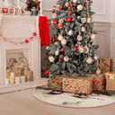 Vintage Winter Christian Christmas Bells Tree Skirt, Farmhouse Winter Bible Verse Tree Skirt, Religious Xmas Tree Mat Ornaments for Winter New Year Home Party Holiday Indoor Decor, 36 Inch (Born)