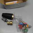 Twinkle Star Pressure Washer Tips Turbo Nozzle, 4000 PSI Max, 360Rotating Spray Turbo with 7 Spray Nozzles, Turbo Nozzle 1/4 and 3/8 Quick Connector for Cleaning Brick, Concrete (4.0 GPM)