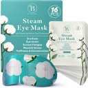 16 Pack Unscented Steam Eye Mask for Dryness, Puffiness, Strain & Relaxation, Heated Eye Mask for Sleep & Travel, Self-Heating & Disposable Warm Compress, Travel Essentials, Relaxation Gifts for Women