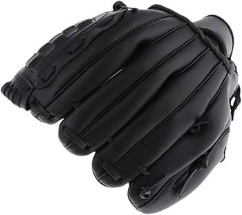 Left Handed Softball Glove Leather Wear-resistant Youth Baseball Brown 12 inch