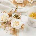 Rose Wrist Corsage for Girls Women Bride Bridesmaid, Set of 6, Champagne Hand Flower Wedding Artificial Flowers Accessories for Prom Party