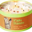 AOOVOO Palo Santo Candle for Meditation & Cleansing - 3 Wick 12oz Scented Candle with White Crystals & Palo Santo Inside, Non-Toxic Soy Candle for Spiritual Healing, Aromatherapy Gift for Women & Men