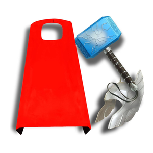 Children's Hero Character Toys Hammers and LED Light Mask Cape Children's Role-Playing Costumes Gifts for Children